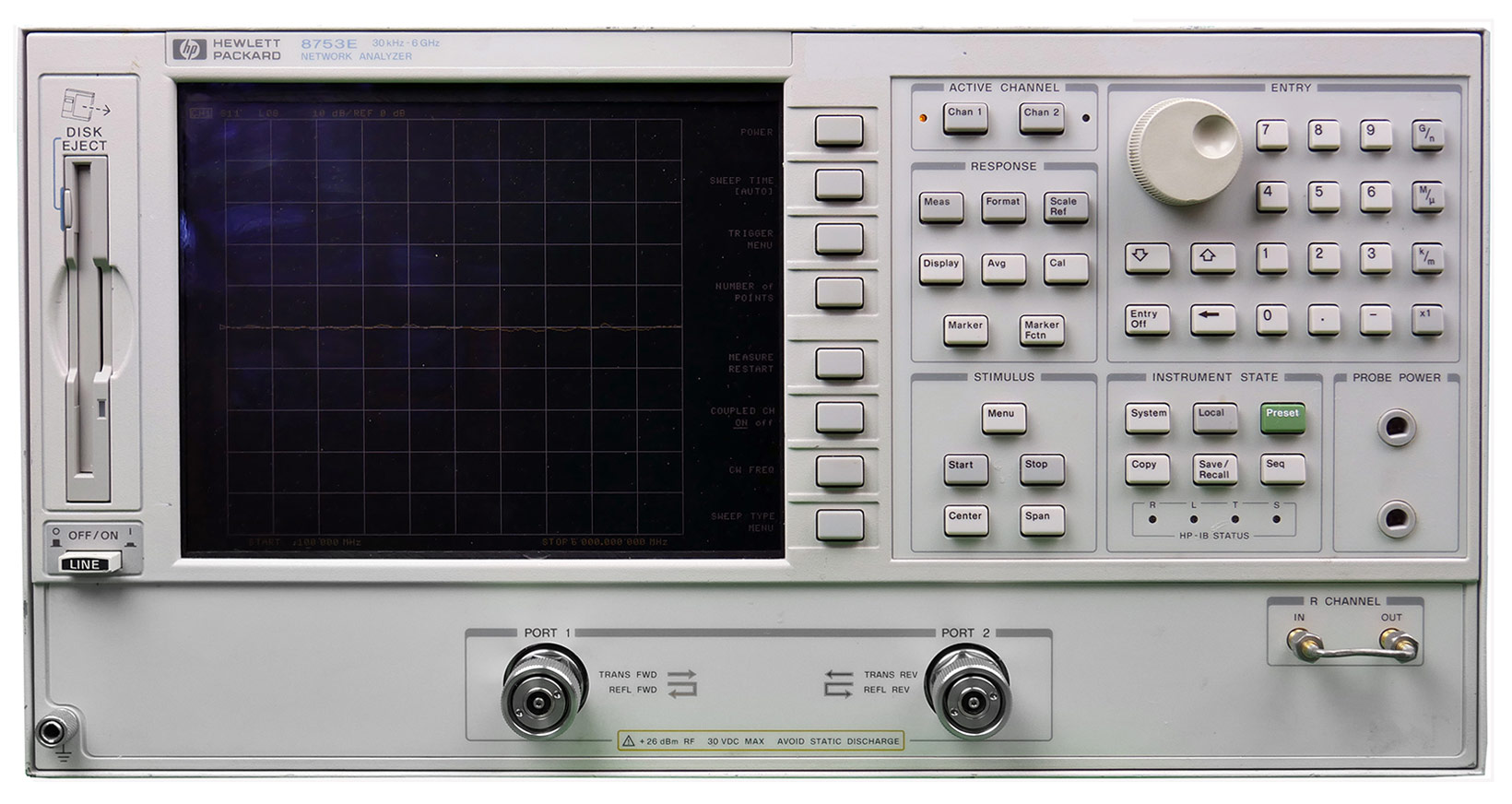 Keysight 8753E RF Network Analyzer, 30 kHz - 3/6 GHz
